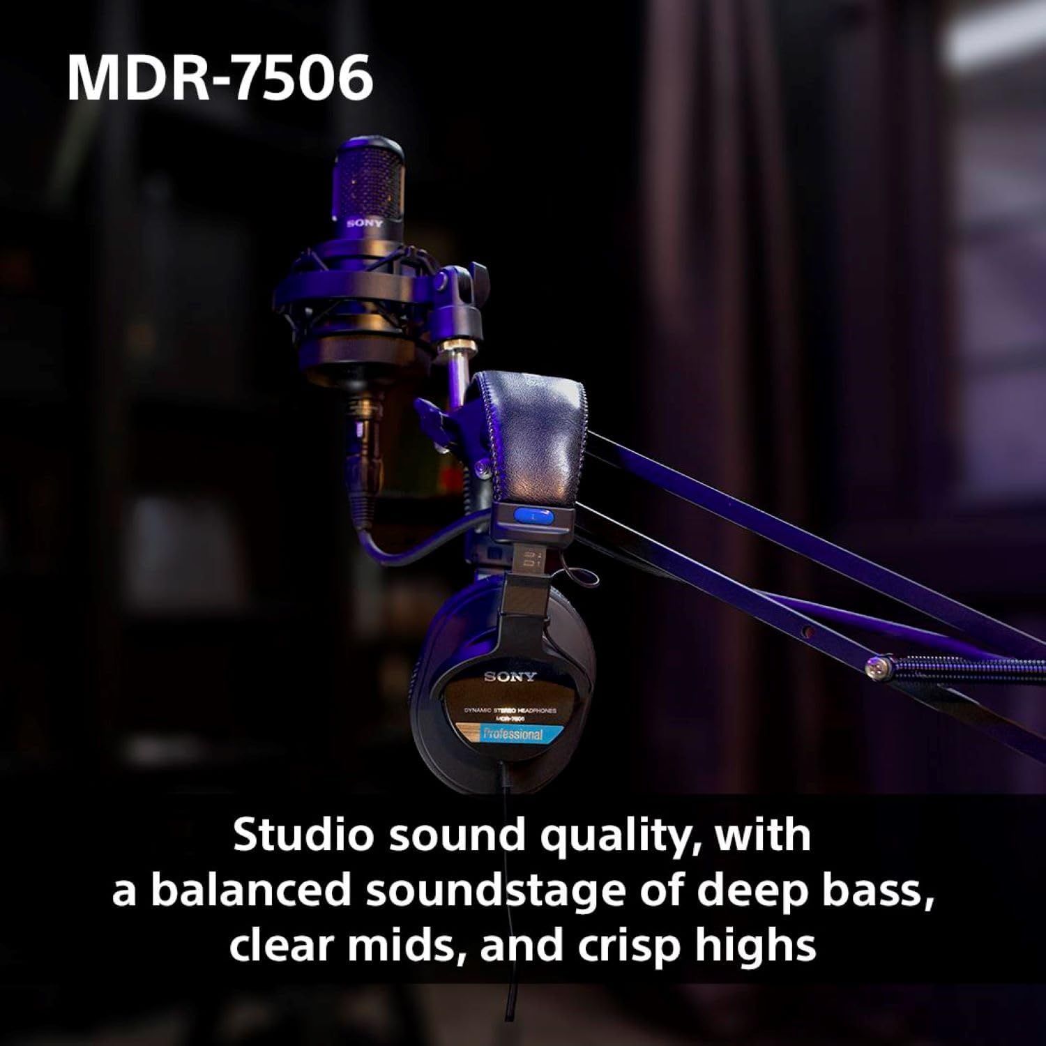 Communicates the professional-grade audio quality of the headphones, emphasizing balanced sound across bass, mids, and highs to appeal to audiophiles and…