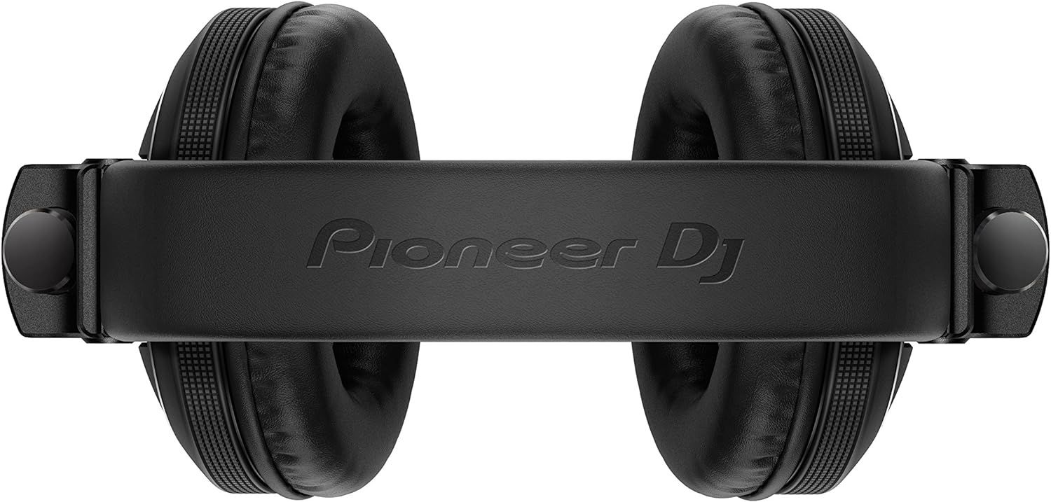 Provides a clean, catalog-style view of the Pioneer DJ headphones from the top angle, showing the headband branding and overall product design without…