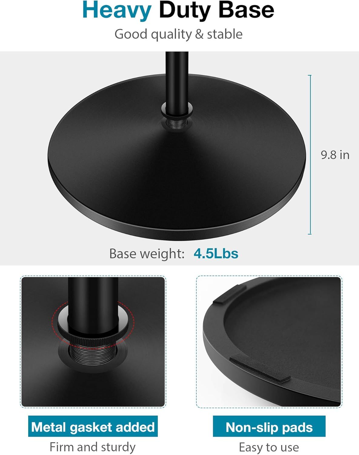 Breaks down the physical components of the base to show shoppers the quality construction details, including the metal gasket for firmness and non-slip pads…