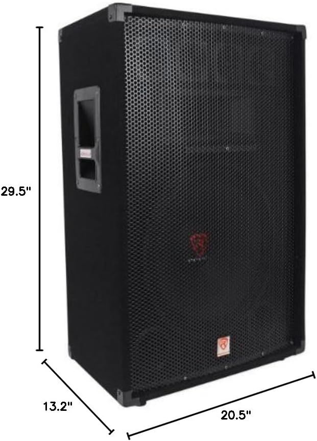 Communicates the exact physical dimensions of the speaker (29.5" x 20.5" x 13.2") to help shoppers understand its size and determine if it fits their space or…