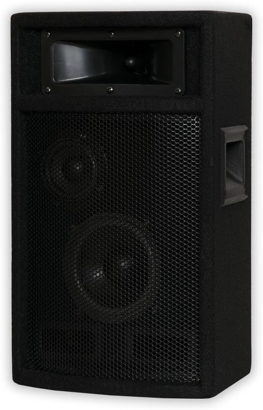 Displays the speaker product on a clean white background to provide a clear, catalog-style view of the item without distractions.