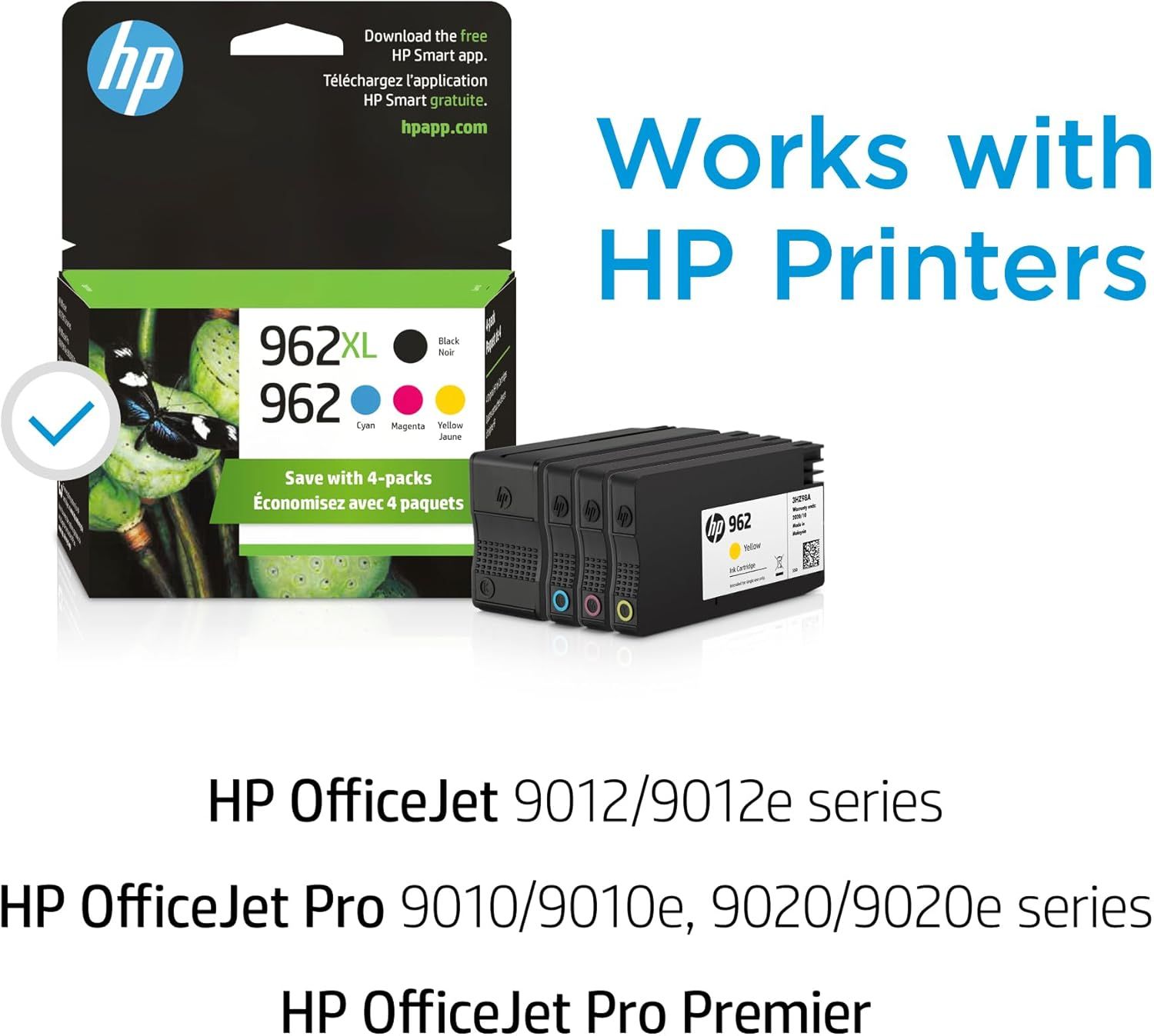 Communicates which HP printer models and series this ink cartridge is compatible with, helping shoppers confirm the product will work with their specific…