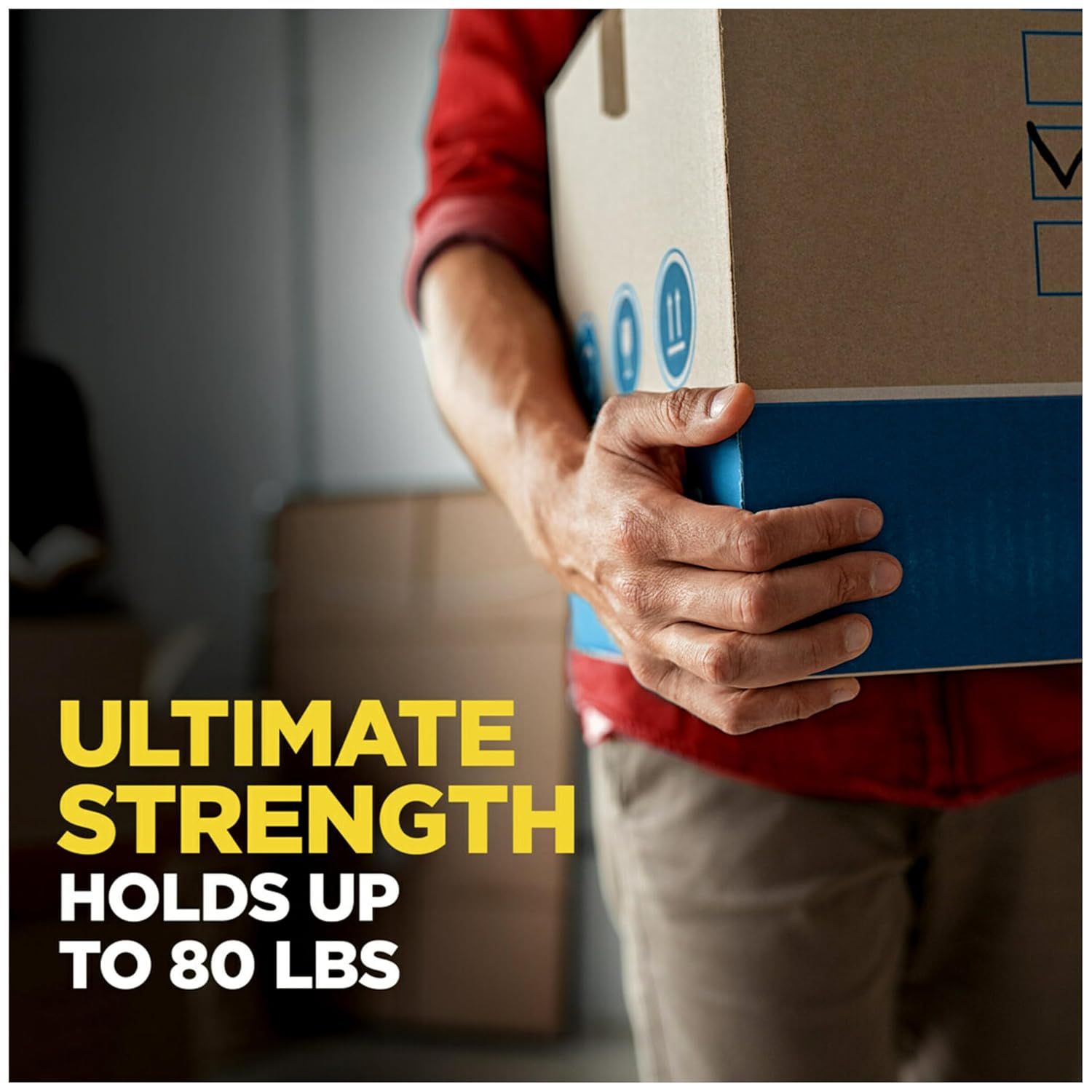 Communicates the product's impressive load-bearing capacity of 80 lbs to reassure shoppers that it can handle heavy packages and items securely. Highlights…
