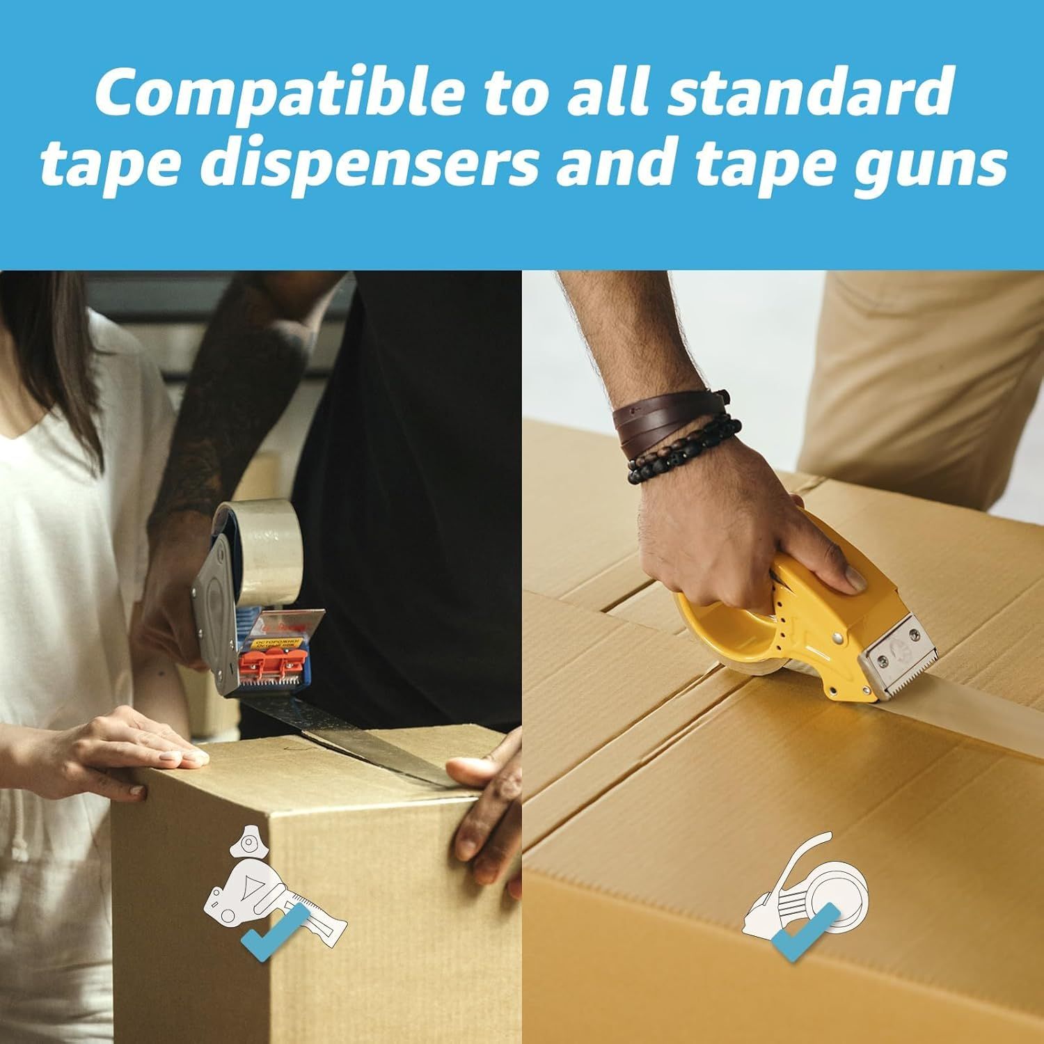 Demonstrates that the product works with multiple types of tape dispensers and tape guns, reassuring shoppers of its versatility and broad compatibility.…