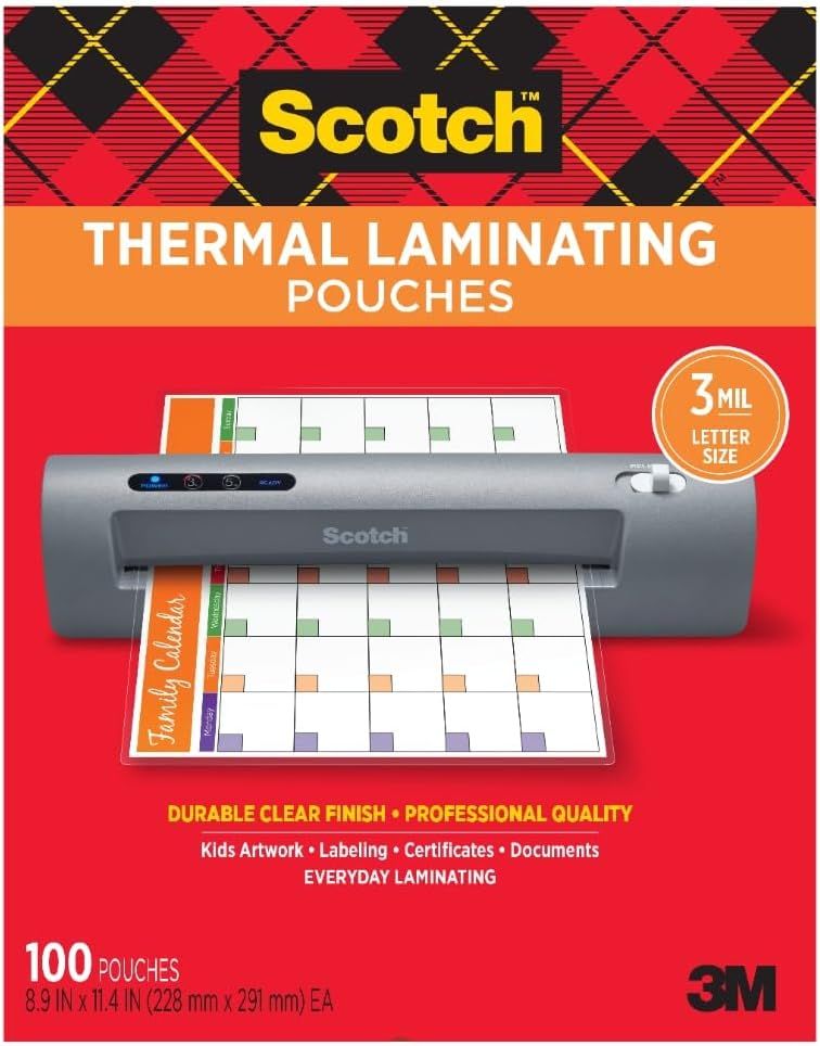 Demonstrates the versatility of the laminating pouches by showing multiple use scenarios to help shoppers understand the product works for various everyday…