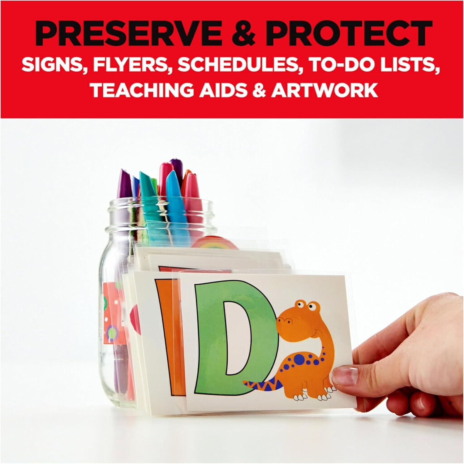 Demonstrates the versatility of the product by showing multiple applications where it can be used to preserve and protect various paper materials and teaching…