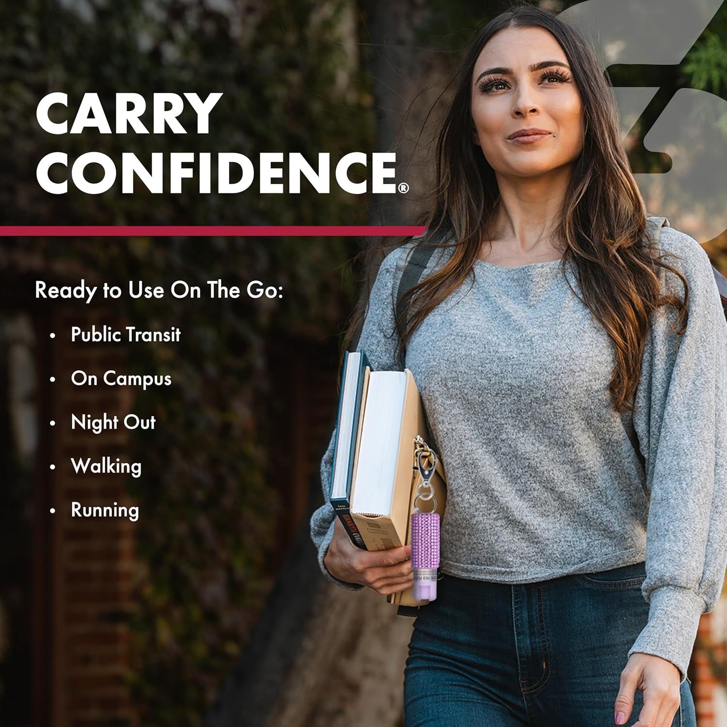 Demonstrates the product's versatility across multiple real-world scenarios (public transit, campus, night out, walking, running) to reassure shoppers it's…