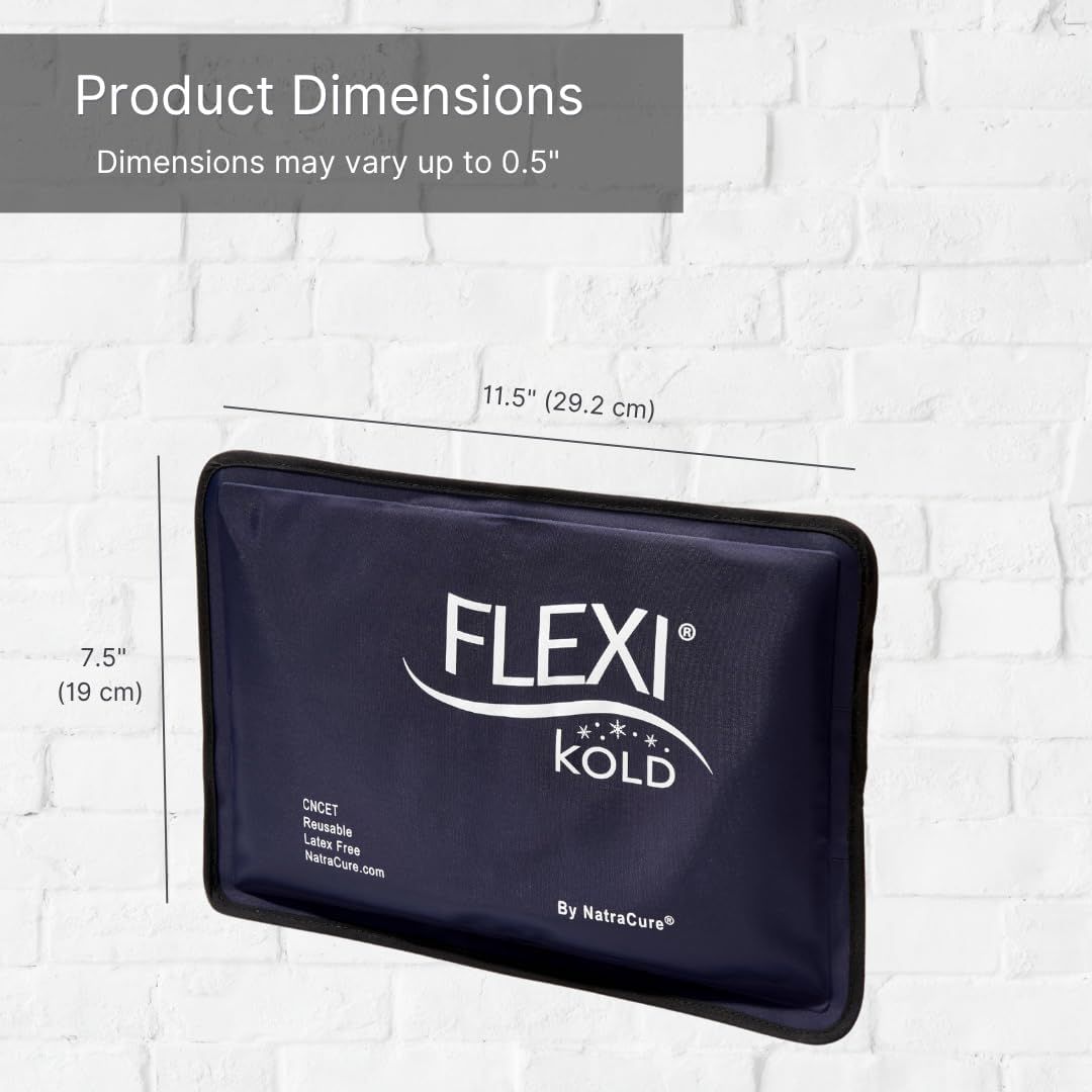 Communicates the exact physical size of the product (11.5" x 7.5") with measurement arrows to help shoppers understand how large the ice pack is before…