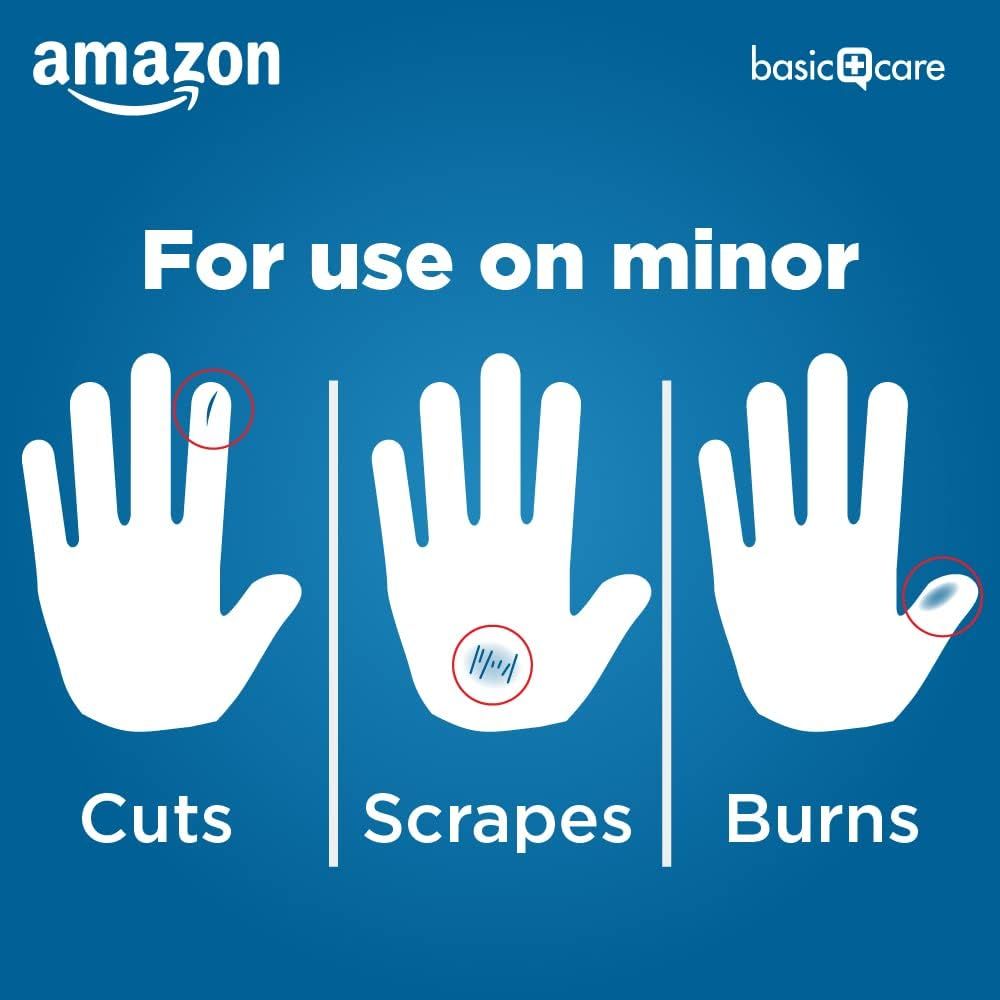 Demonstrates the three different types of minor injuries the product can be used to treat, reassuring shoppers of its versatility for common first-aid needs.