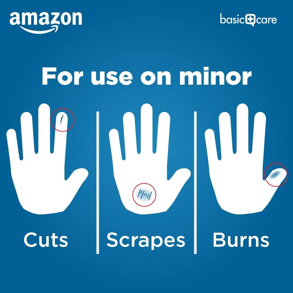 Demonstrates the three different types of minor injuries the product can be used to treat, reassuring shoppers of its versatility for common first-aid needs.