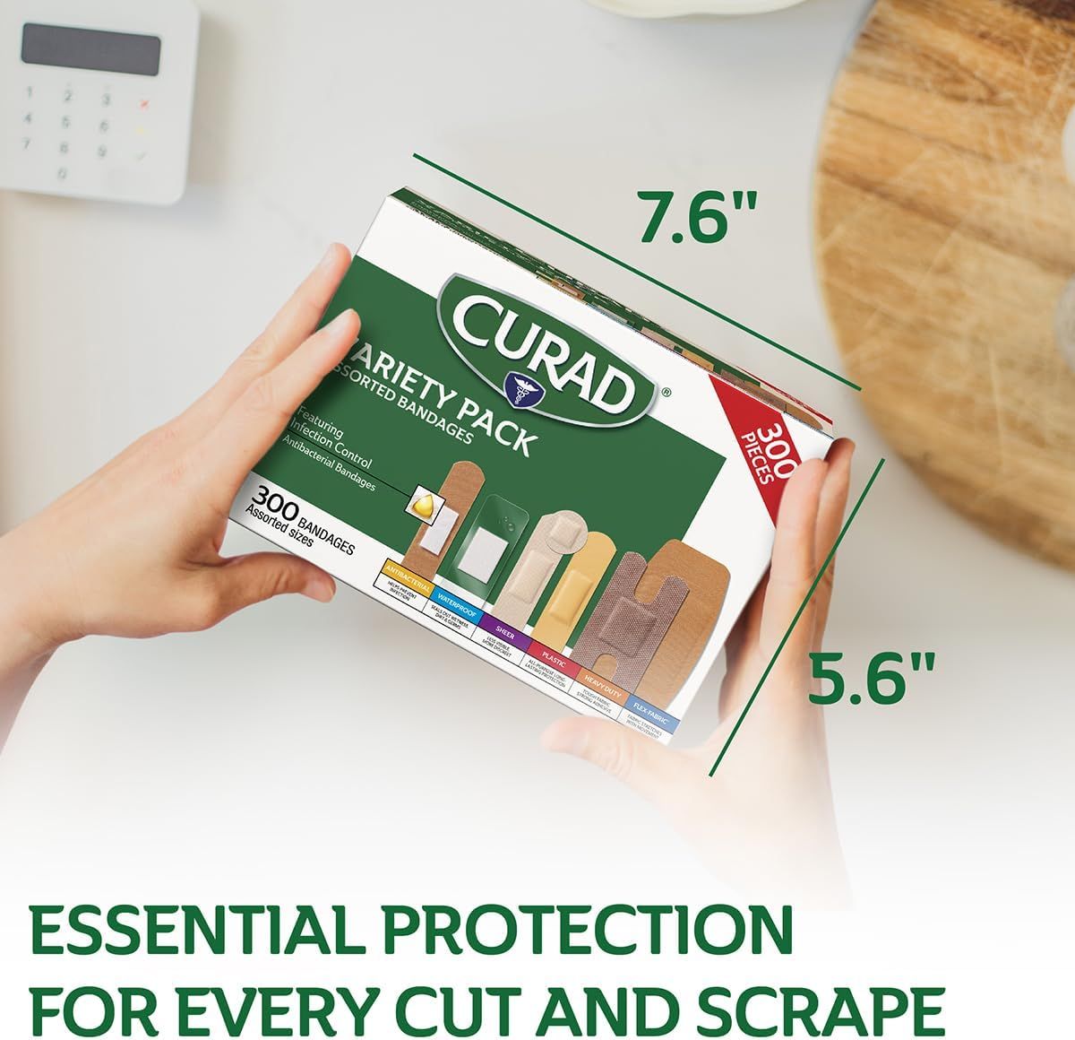 Communicates the physical size of the product packaging (7.6 inches by 5.6 inches) to help shoppers understand how much space it will take and confirm it fits their storage or portability needs.…