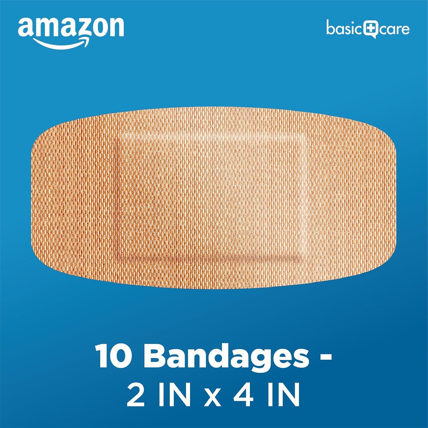 Communicates the quantity and size of bandages included in the package to help shoppers understand what they will receive.