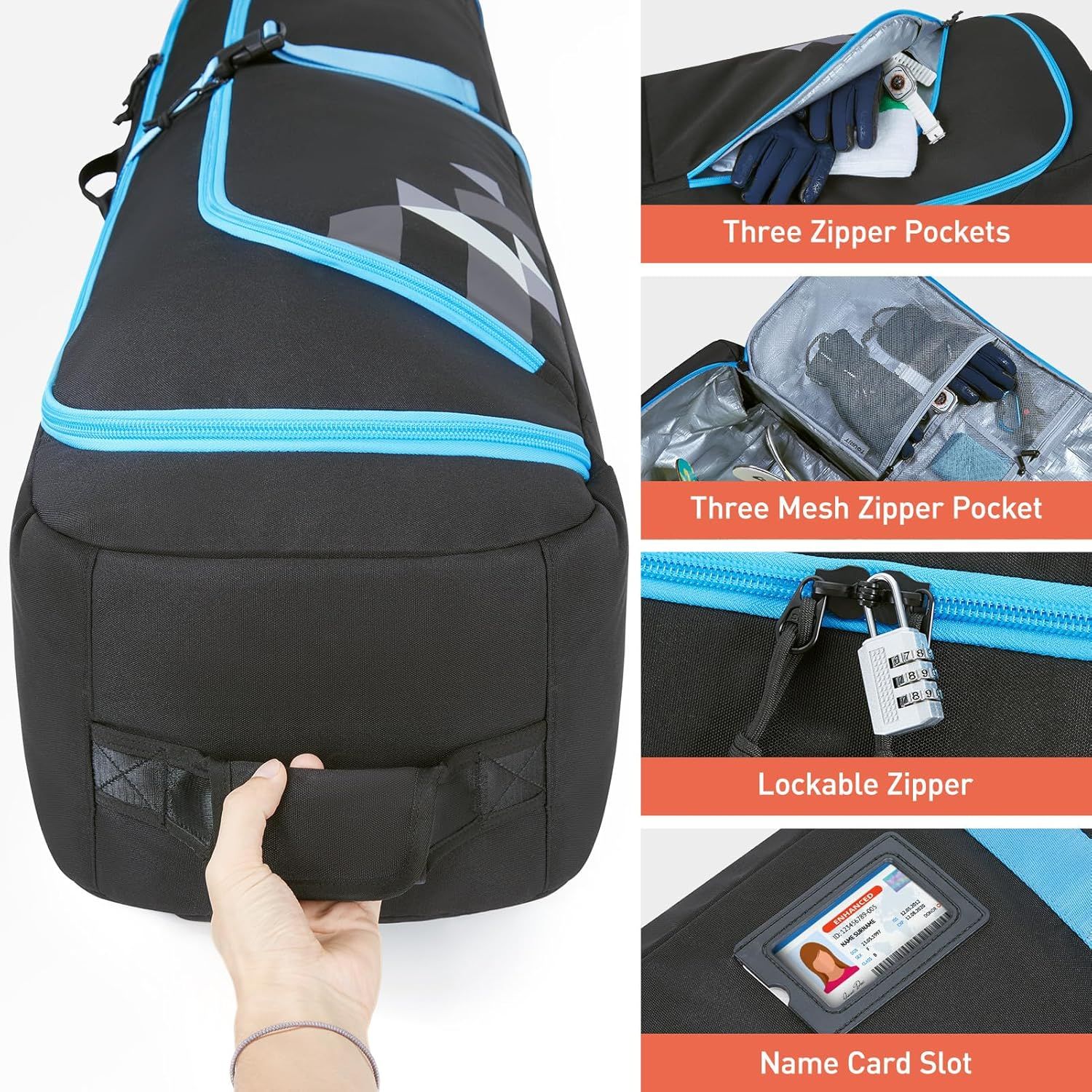 Secondary Images for TOURIT Rolling Ski Bag and Ski Boot Bag Combo