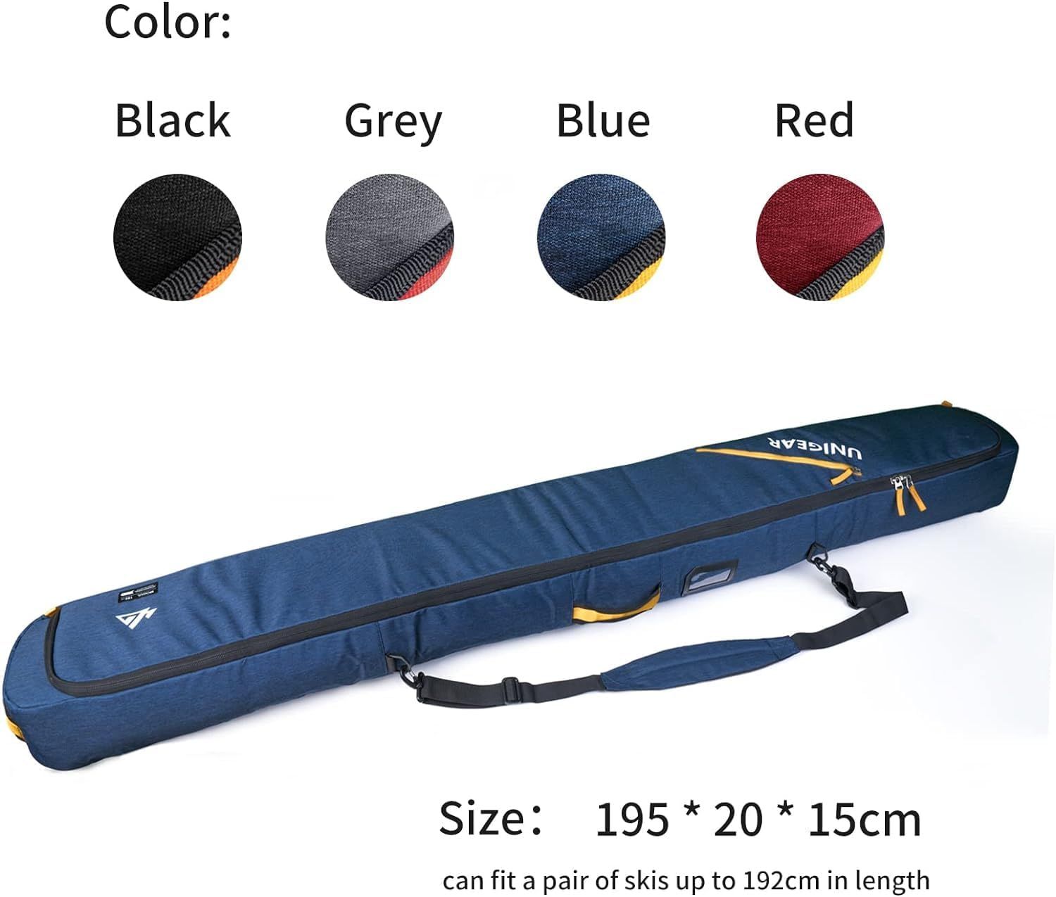 Displays the available color variants of the ski bag to help shoppers choose their preferred option and understand the full product lineup. Communicates the…