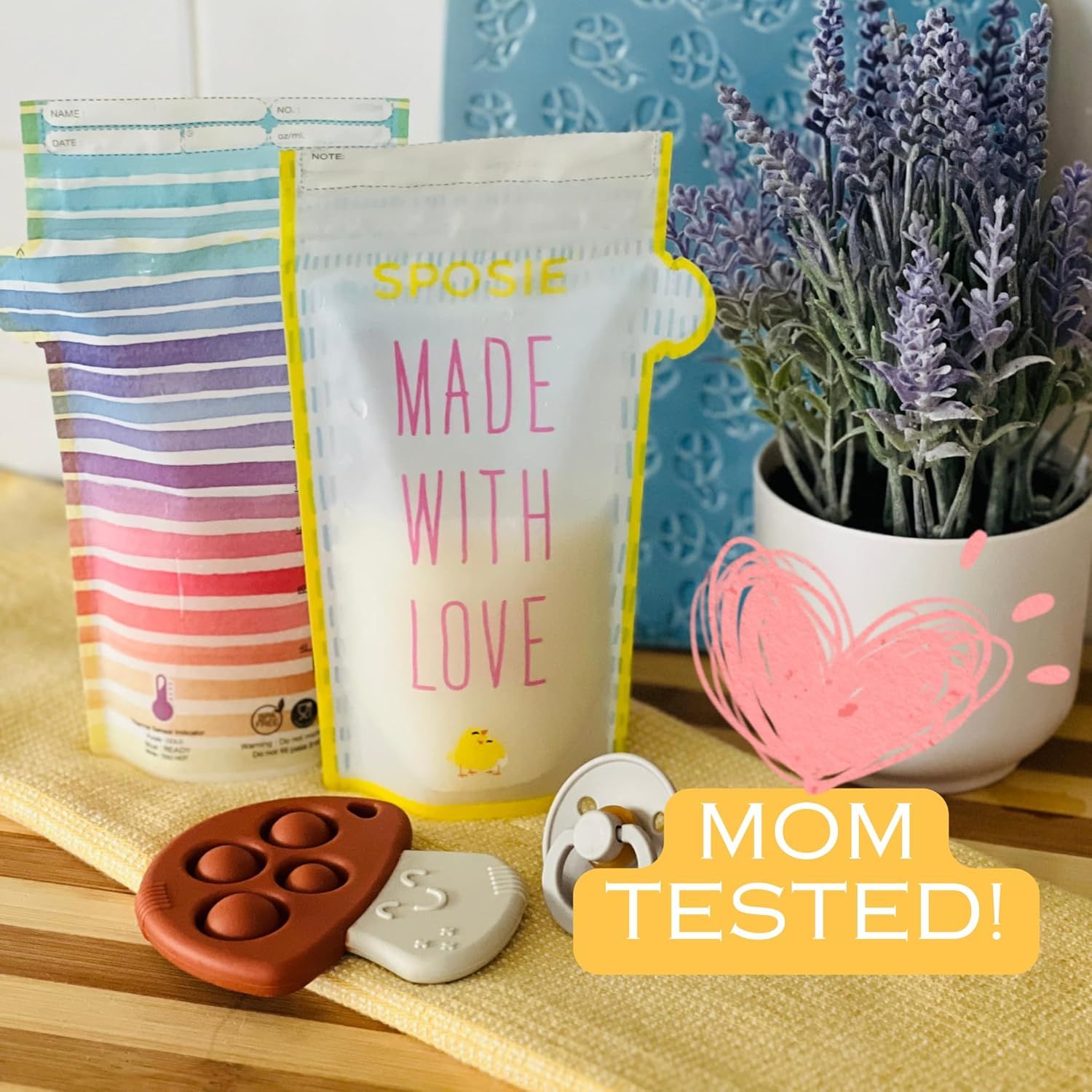 Builds trust and social proof by showing that the product has been tested and approved by mothers, reassuring shoppers about its quality and safety for families.
