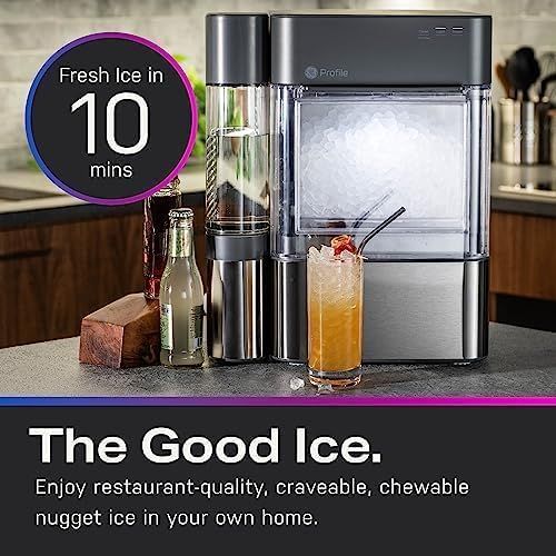 Communicates the speed and convenience of the ice maker by highlighting that it produces fresh ice in just 10 minutes, appealing to shoppers who value quick results. Emphasizes the premium quality…