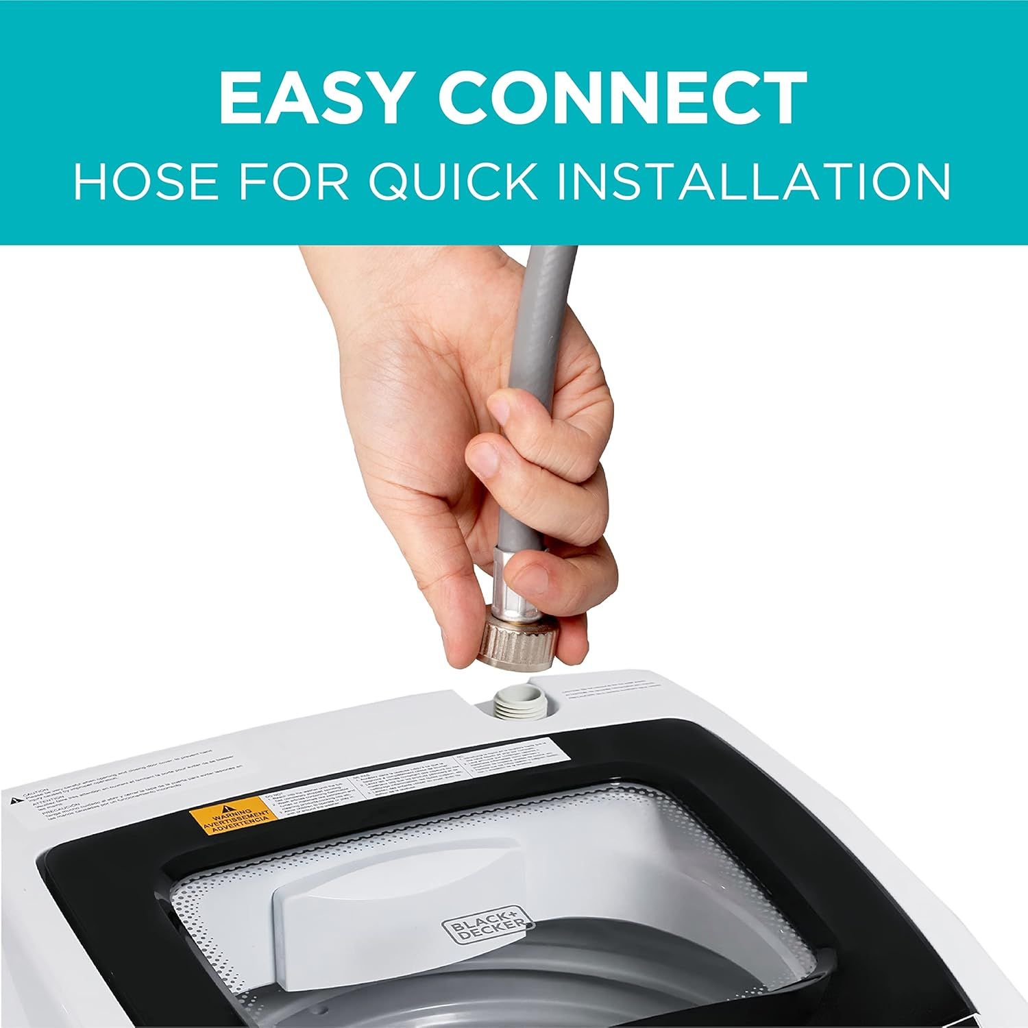 Demonstrates how simple and quick it is to install the hose connection, reassuring shoppers that setup requires minimal effort and no special tools. Highlights the ease of installation as a key…