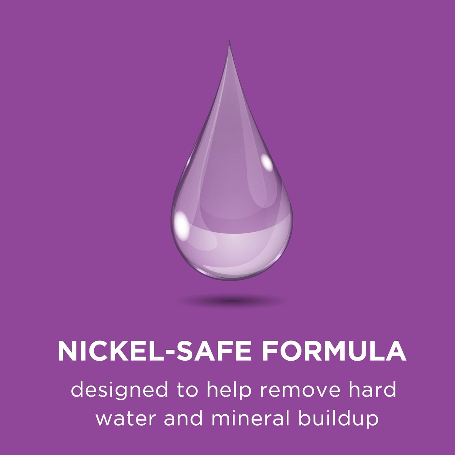 Communicates that the product uses a nickel-safe formula to reassure shoppers with sensitivities or concerns about harsh chemicals, emphasizing safety and gentleness. Highlights the product's…