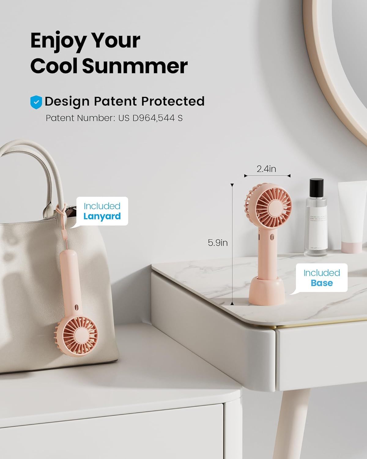 Shows shoppers everything included with the purchase (lanyard and base) to communicate completeness and value of the bundle. Displays exact physical…