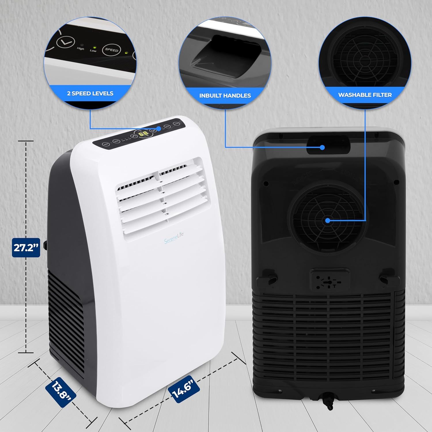 Breaks down the key physical components and features of the air cooler to help shoppers understand its construction and functional parts, including controls,…