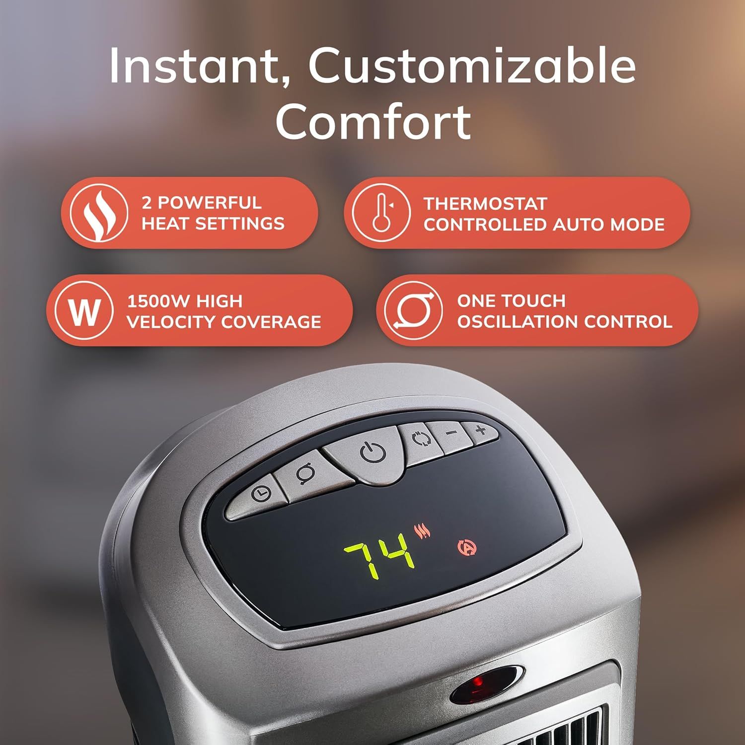 Communicates multiple key features of the heater in a segmented layout to show versatility, power, and ease of use, reassuring shoppers of customizable…