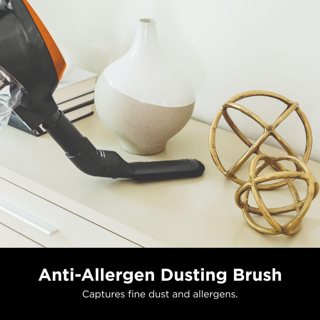 Communicates that the vacuum's dusting brush attachment effectively captures fine dust and allergens, reassuring shoppers concerned about air quality and…