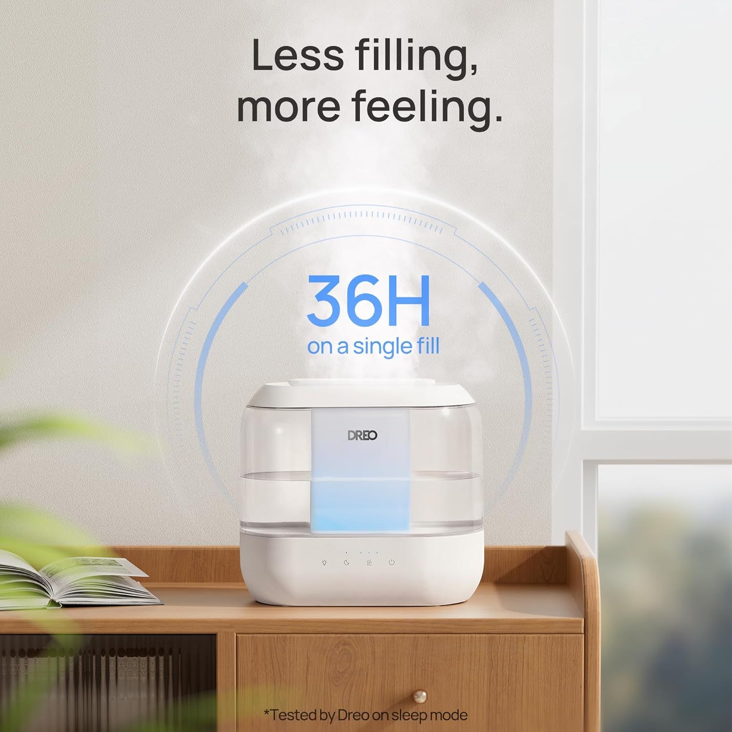 Communicates the product's long-lasting performance, reassuring shoppers they won't need to refill frequently and can enjoy continuous operation for over a…