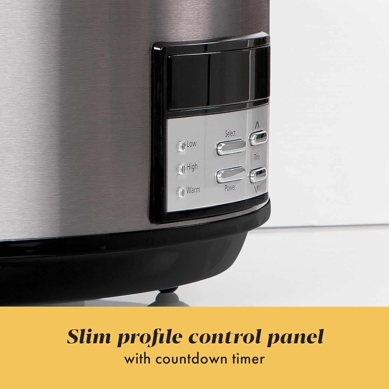 Highlights the sleek, space-saving design of the control panel and the convenience of the countdown timer feature to reassure shoppers of ease of use and…