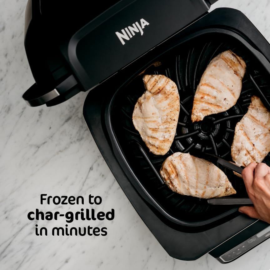 Communicates the convenience and speed of cooking frozen food directly to perfectly grilled results in minutes, emphasizing ease of use and time-saving…