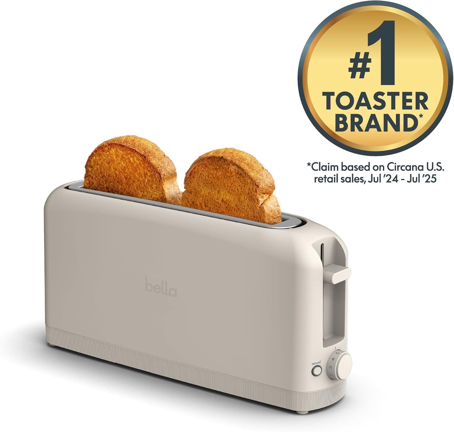 Communicates brand authority and market dominance by highlighting that this is the #1 toaster brand based on U.S. retail sales, building trust and credibility with shoppers.