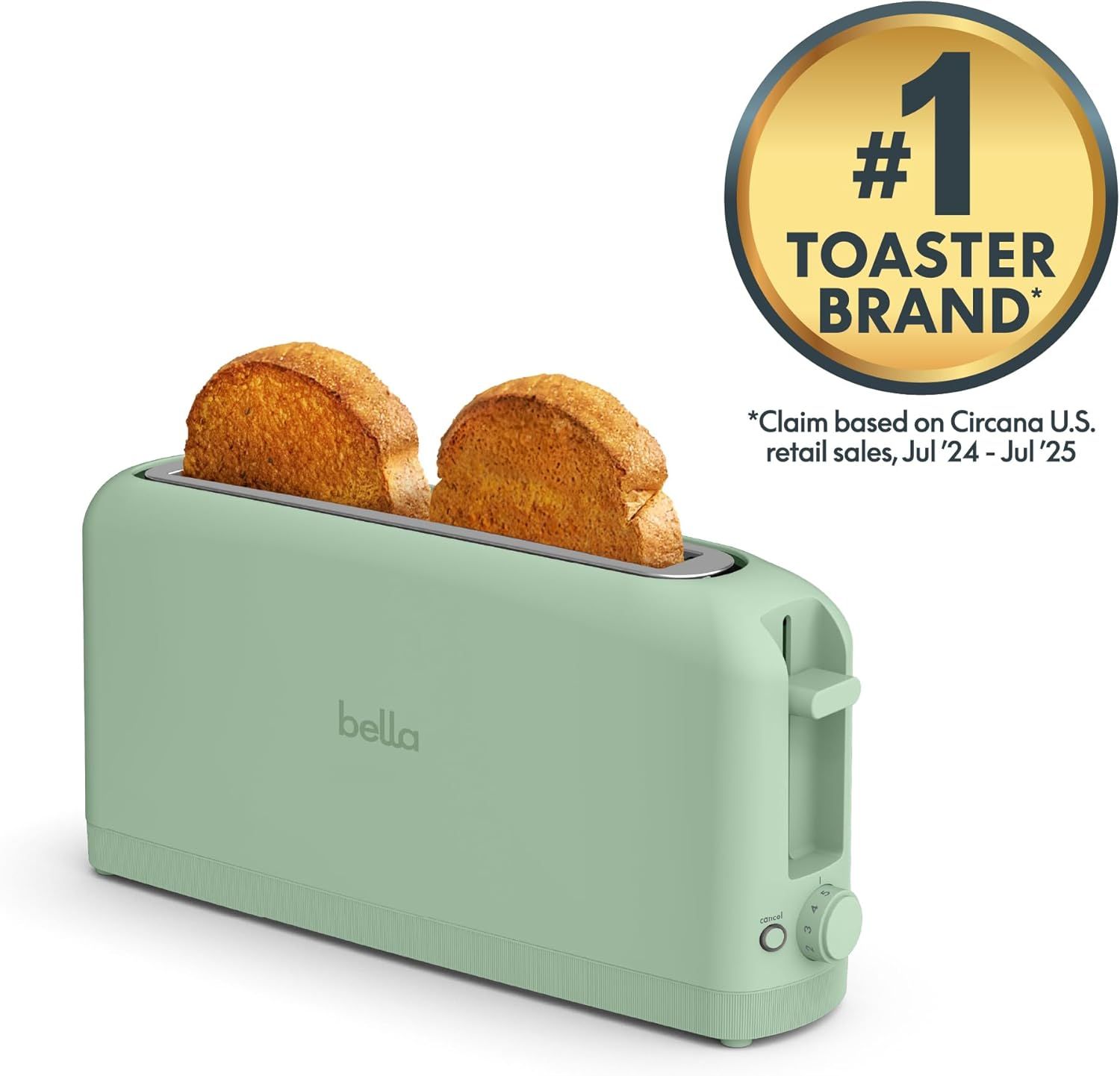 Communicates brand authority and market dominance by highlighting that this is the #1 toaster brand based on U.S. retail sales, building trust and credibility with shoppers.