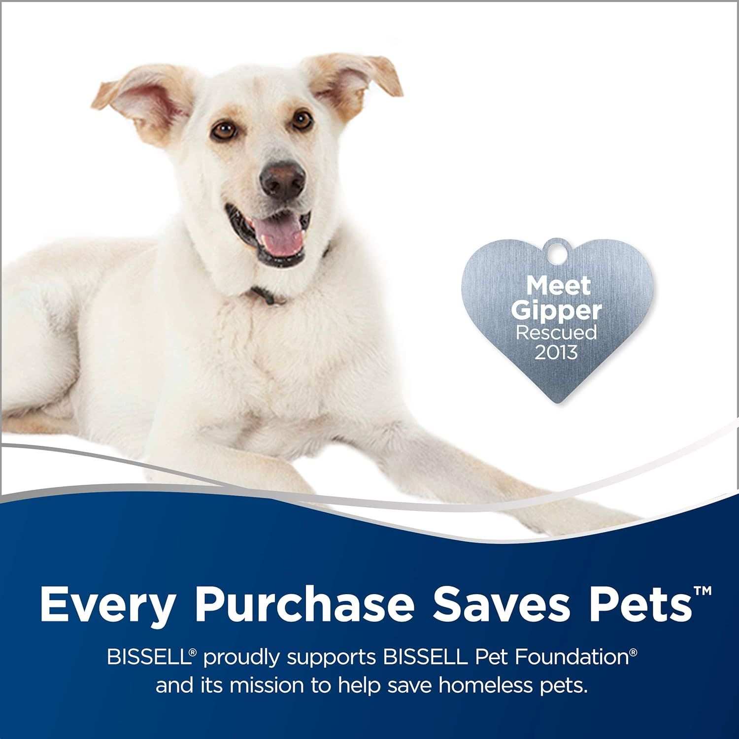 Communicates the brand's commitment to animal welfare and rescue efforts, building emotional connection and trust by showing that every purchase supports the BISSELL Pet Foundation's mission to save…