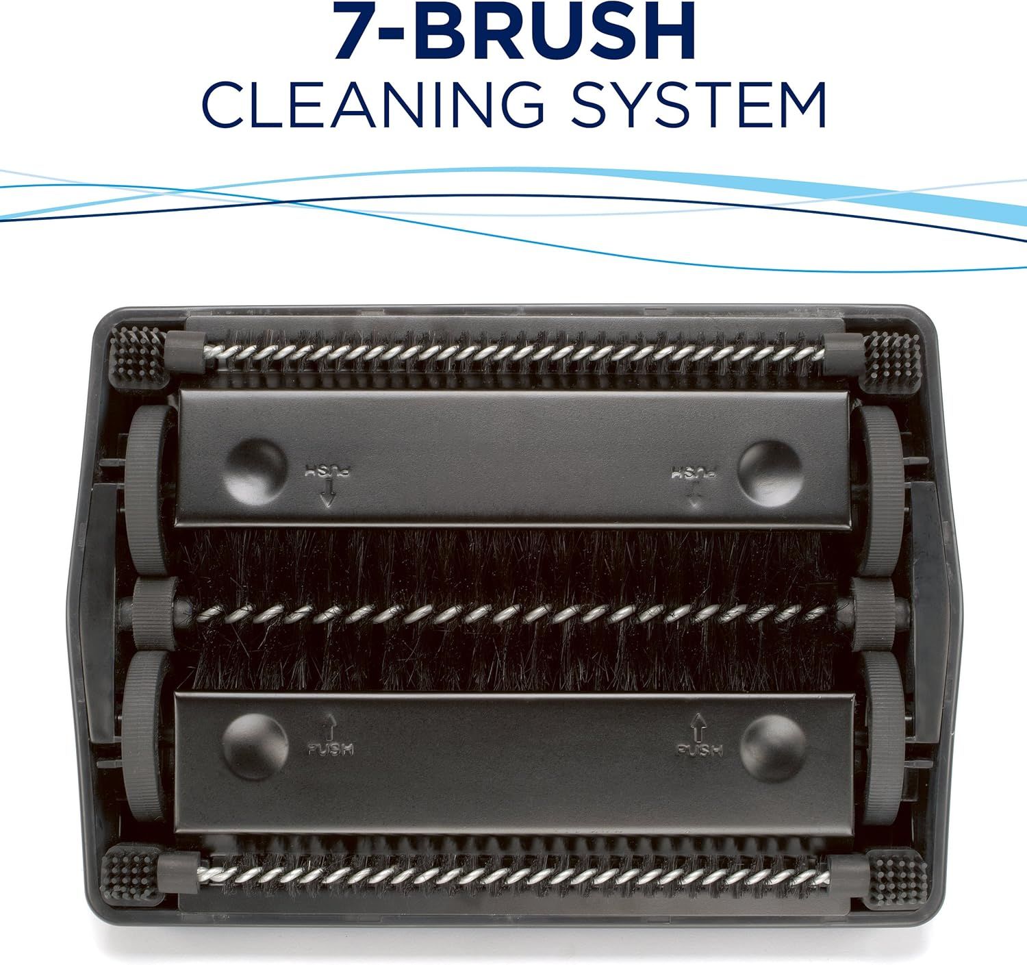 Highlights the product's multi-brush cleaning system to demonstrate the comprehensive cleaning mechanism and structural design that delivers thorough cleaning…