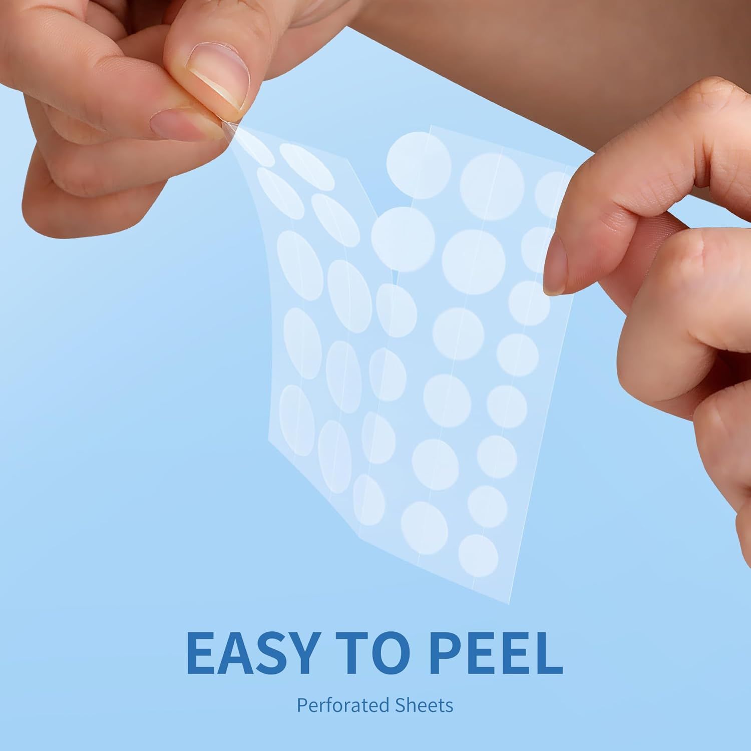 Demonstrates the product's easy-to-peel perforated design to reassure shoppers that the sheets are convenient and user-friendly.