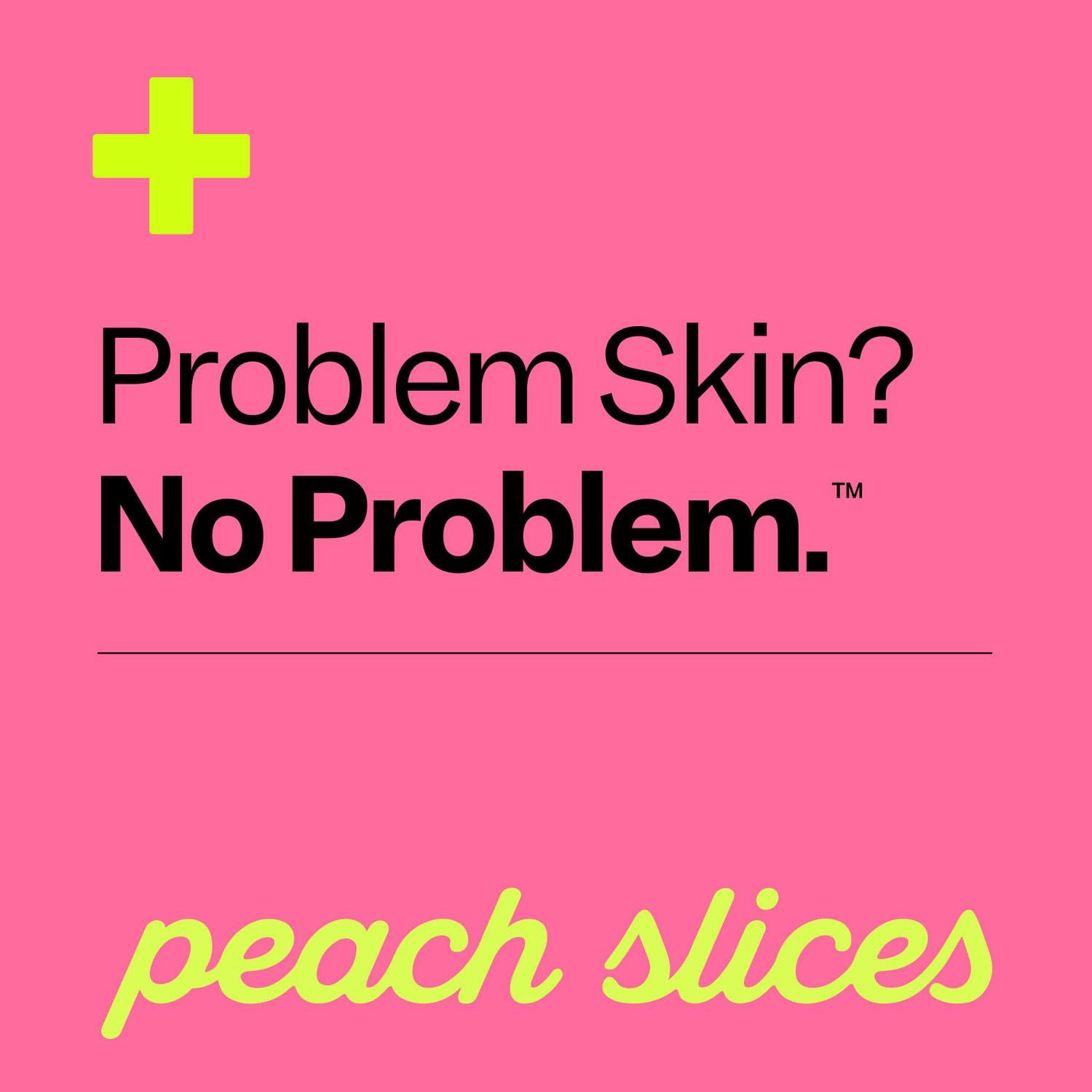 Communicates the brand's core message and identity through a memorable tagline, positioning the product as a solution for problem skin.