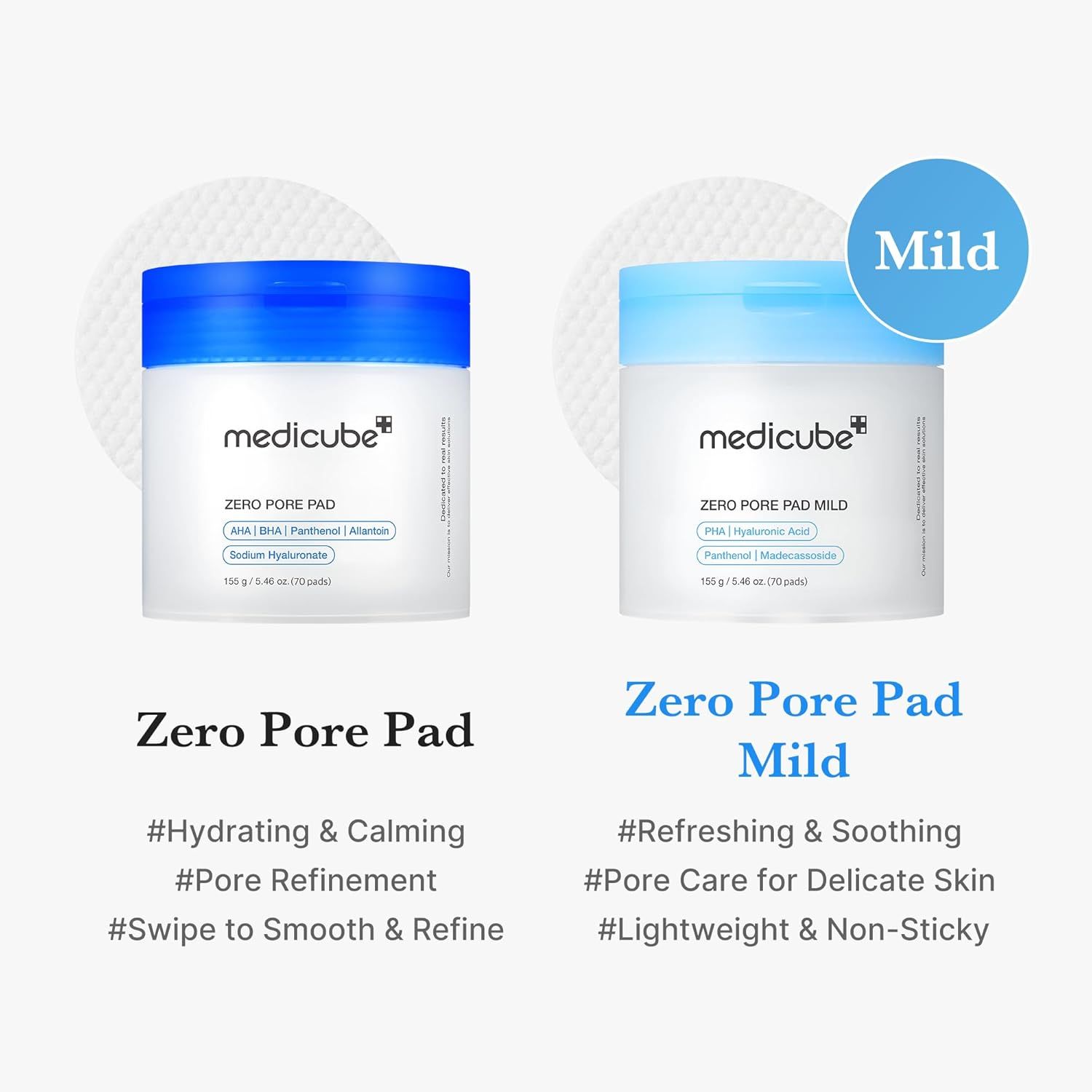 Helps shoppers choose between two variants of the same product line by showing the different formulations and their specific benefits side-by-side.