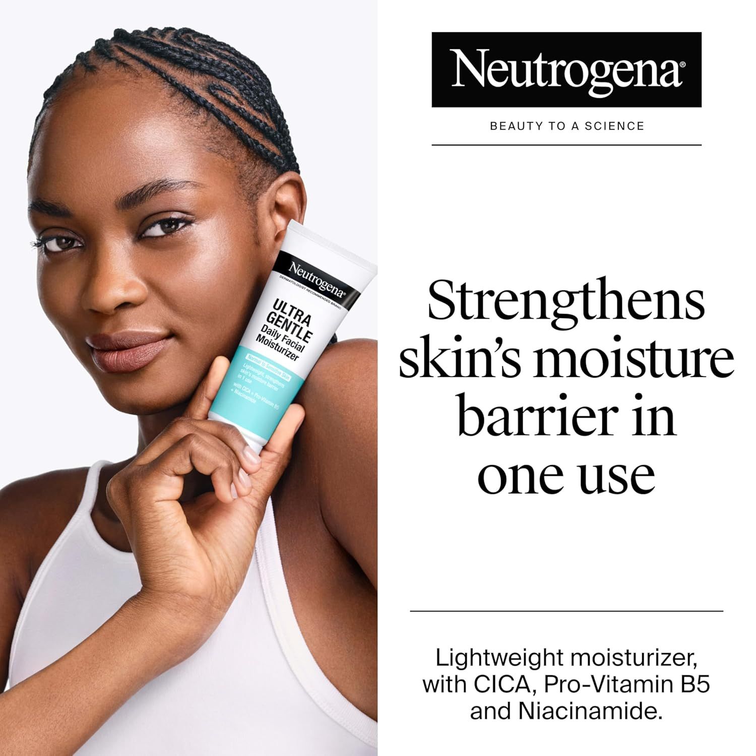 Communicates the product's ability to strengthen the skin's moisture barrier in one use, reassuring shoppers of fast, effective hydration and skin health…