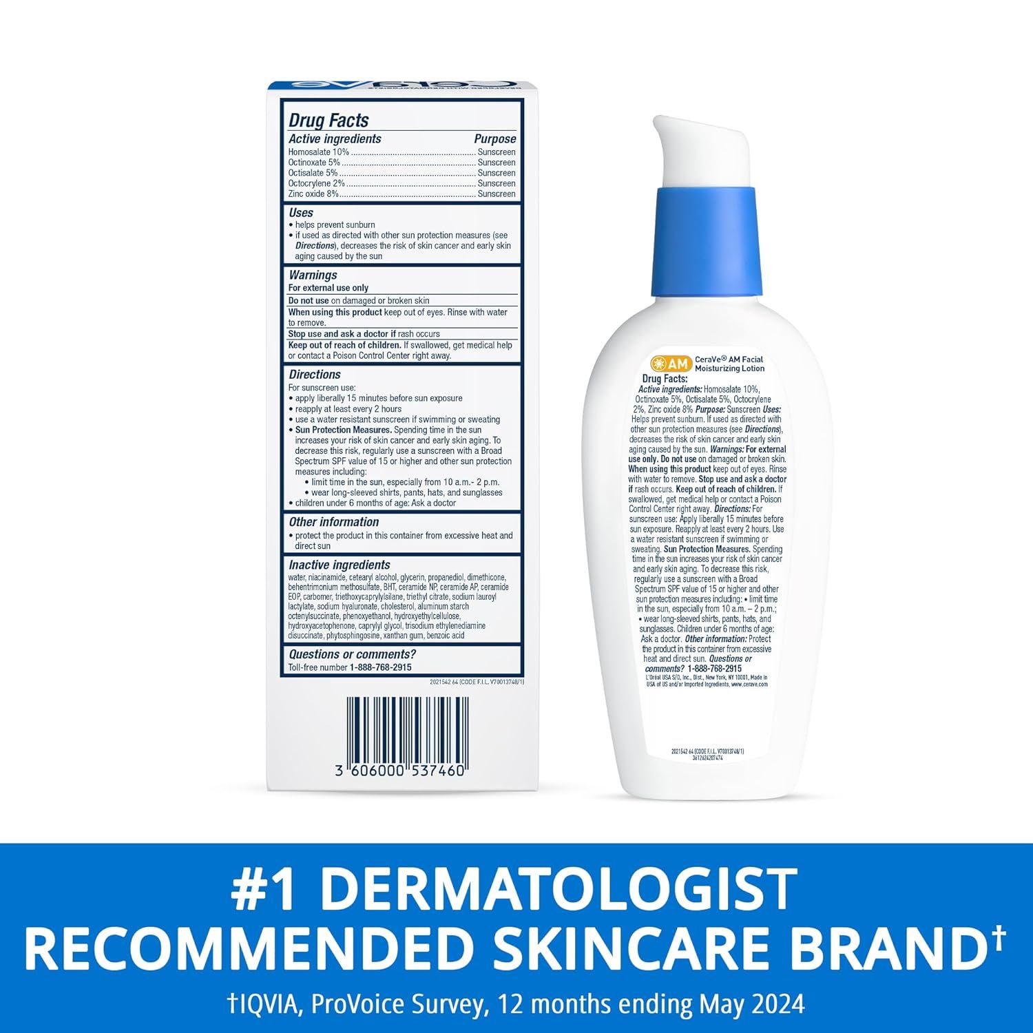 Communicates that the product is the #1 dermatologist recommended skincare brand to build credibility and trust with shoppers through professional endorsement.
