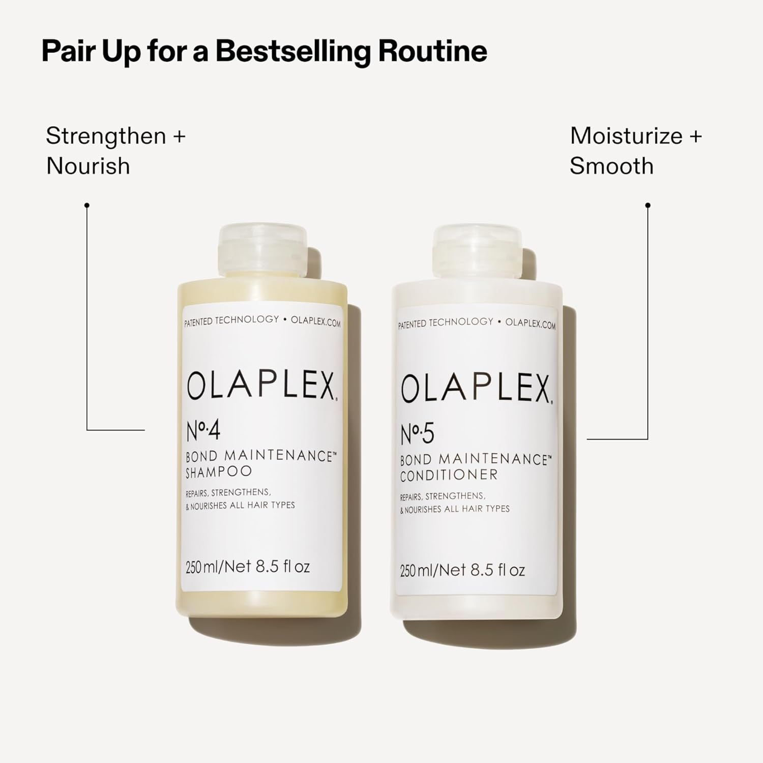 Shows the brand's product lineup and recommends pairing two complementary products (shampoo and conditioner) to create a complete hair care routine, helping…