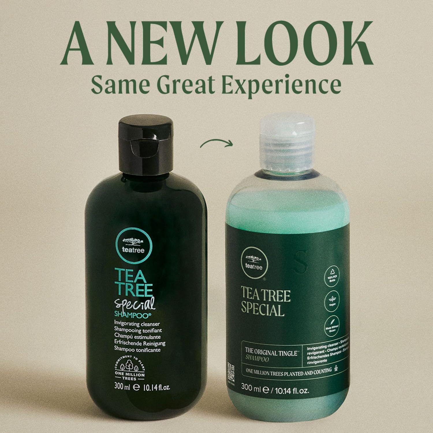 Communicates that the product has updated packaging while maintaining the same trusted formula, reassuring existing customers and modernizing brand perception.