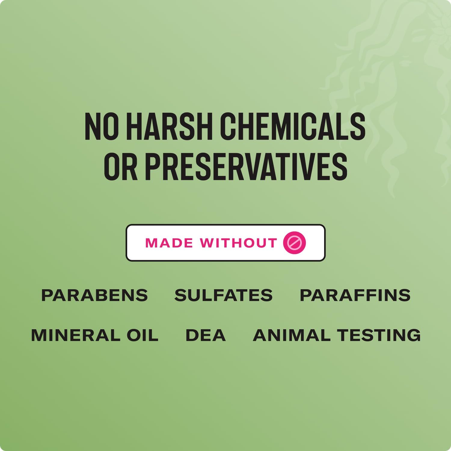 Communicates that the product is formulated without harmful chemicals or preservatives and is not tested on animals, reassuring health-conscious and ethically-minded shoppers about product safety…