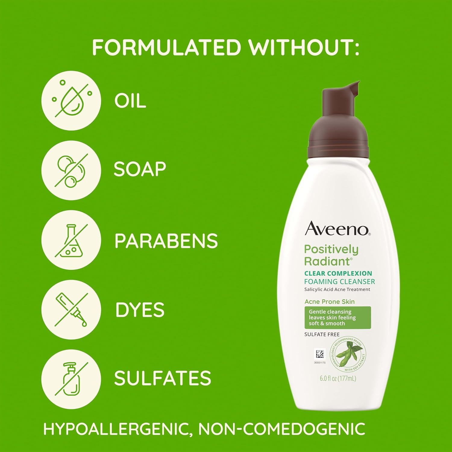 Communicates multiple safety and formulation benefits by showing what harmful ingredients are excluded from the product, reassuring shoppers with sensitive or…