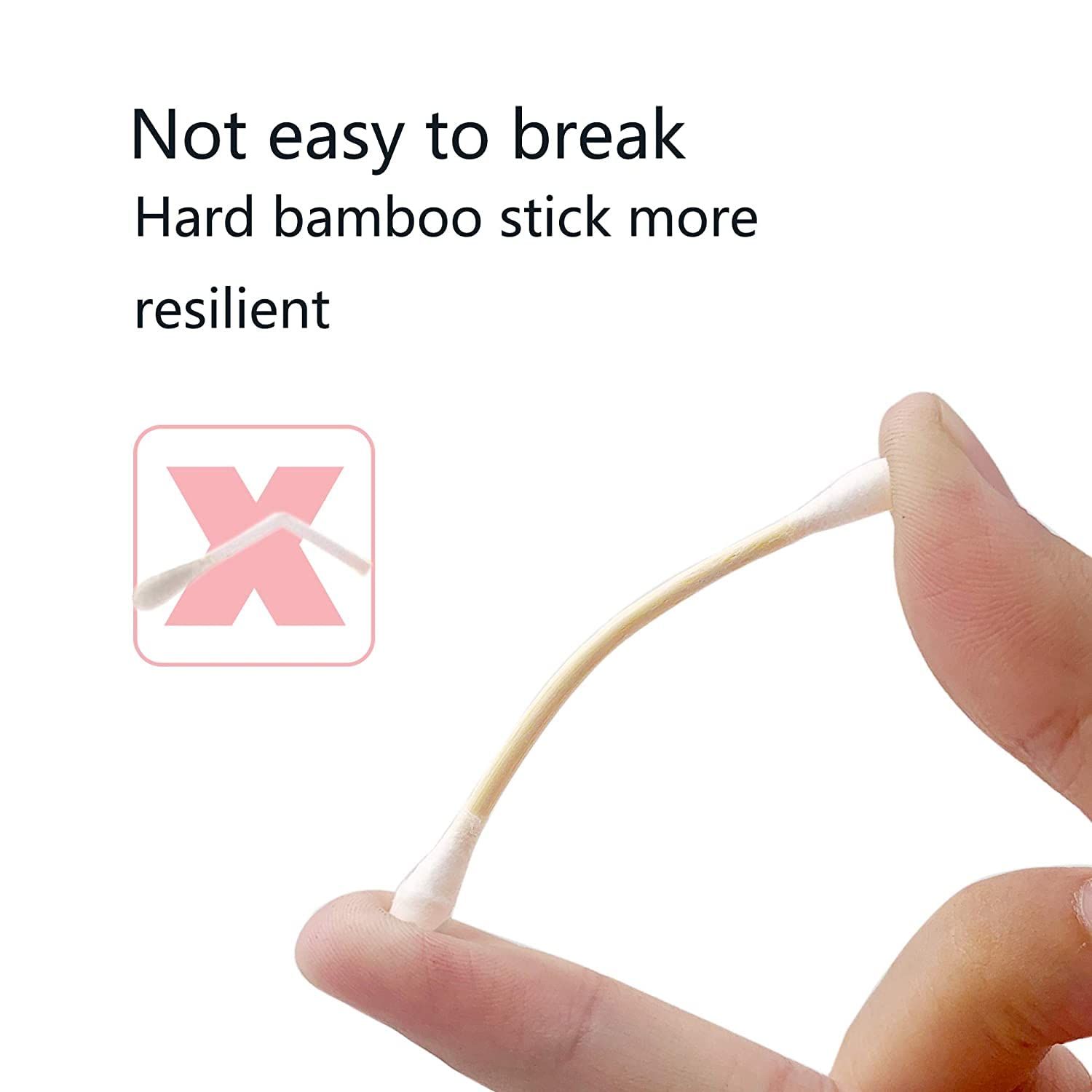 Demonstrates the product's strength and durability by showing it being bent without breaking, reassuring shoppers that the bamboo stick is resilient and…