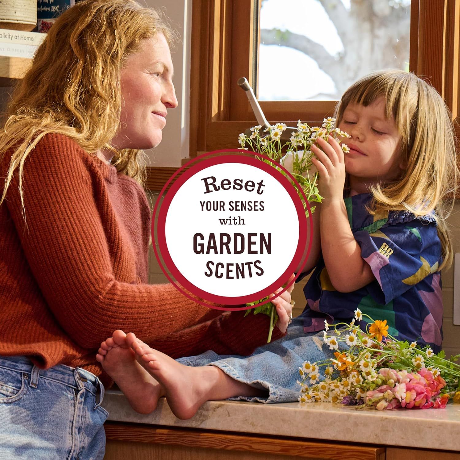 Communicates the product's ability to deliver natural, garden-inspired scents that create a calming, sensory experience at home.