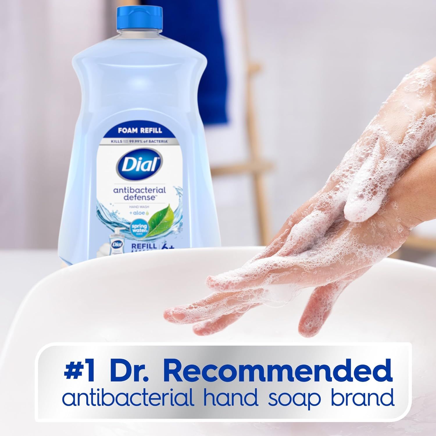 Communicates that Dial is the #1 doctor-recommended antibacterial hand soap brand, building trust and credibility through professional endorsement while…