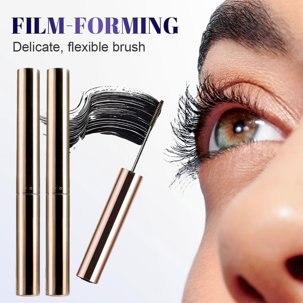 Highlights the mascara's delicate, flexible brush design that creates a film-forming effect for enhanced lashes, reassuring shoppers of precise application…