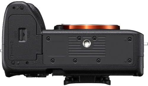 Provides a clean, catalog-style view of the camera's bottom surface, showing ports, mounting points, and physical design details without any distractions.