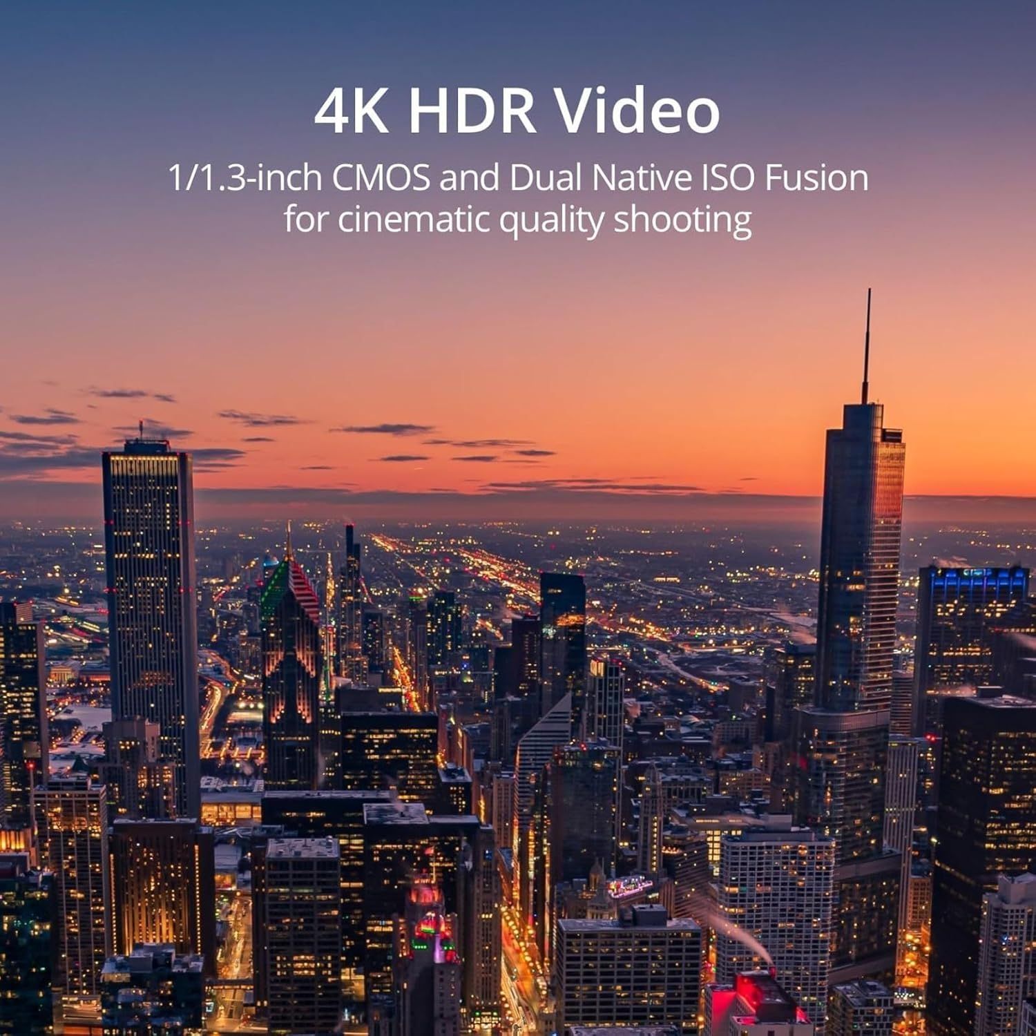 Highlights the product's advanced 4K HDR video capability with professional-grade sensor technology to communicate superior video quality for content creators and videographers.