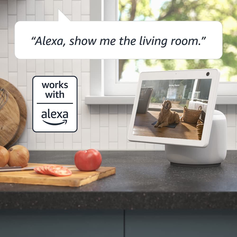 Demonstrates that the product works with Alexa voice assistant, allowing users to control and view their smart home devices through voice commands.