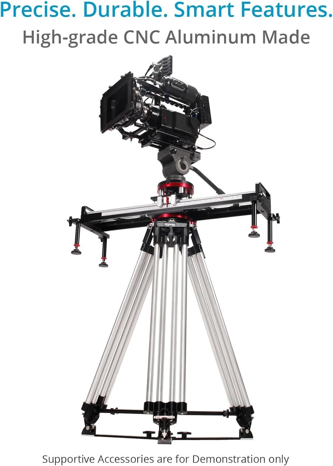 Communicates the high-quality material construction (CNC aluminum) to reassure professional videographers of the product's precision, durability, and smart…
